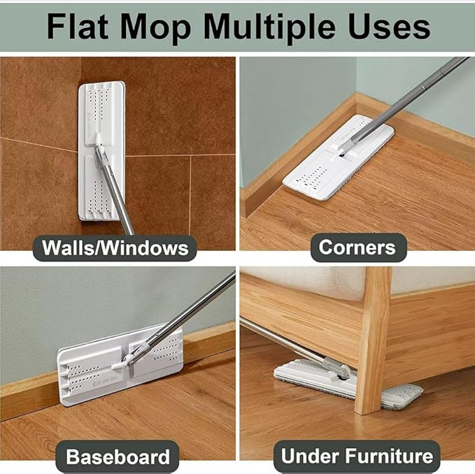 JOYMOOP Mop and Bucket with Wringer Set with 18pcs-Microfiber Cleaning Cloth, Househould Cleaning Tool of Floor Mop and Kitchen Towels