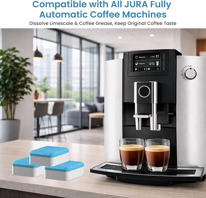 GVANIAMY Coffee Machine Descaling Tablets Compatible with Jura Automatic Coffee Centers Machines, High Efficiency Cleaning and Longer Life Span, 15 Count 100% Vegan, Carbon Neutral