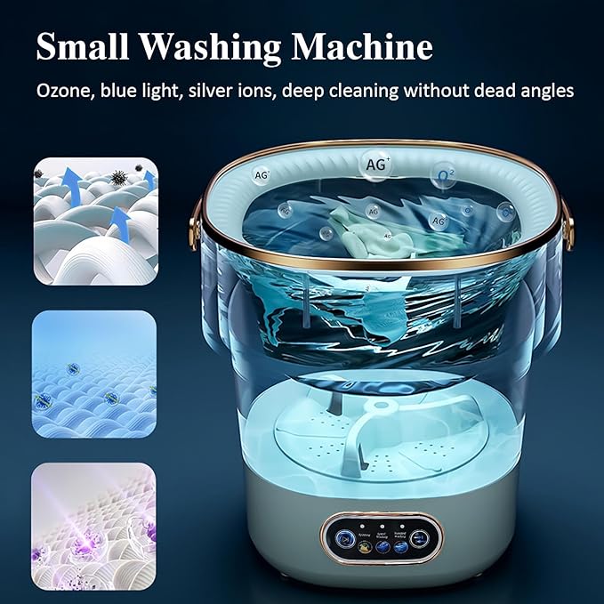 Portable Washing Machine,Mini Washer -20L Upgraded With Spin Basket,Small Clothes Folding Washing Machine Of Underwear, Baby And Small Clothes,Suitable For Home Apartments Dormitories,Hotels Pale Gray
