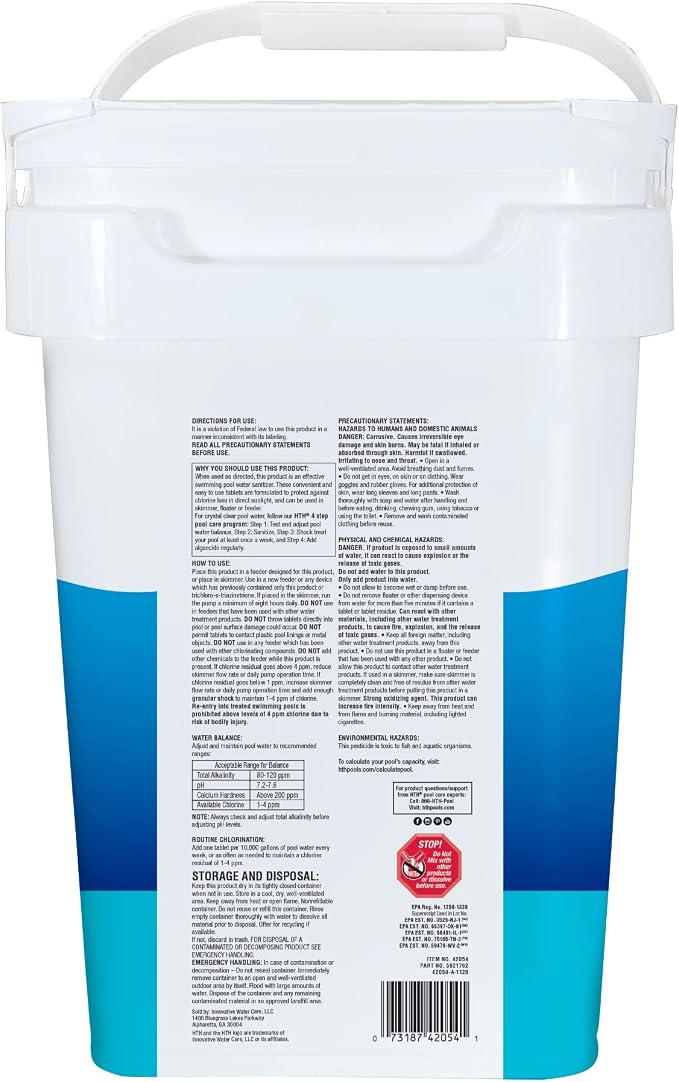 HTH 42054 Swimming Pool Care Super 3" Chlorinating Tablets, 15 lbs
