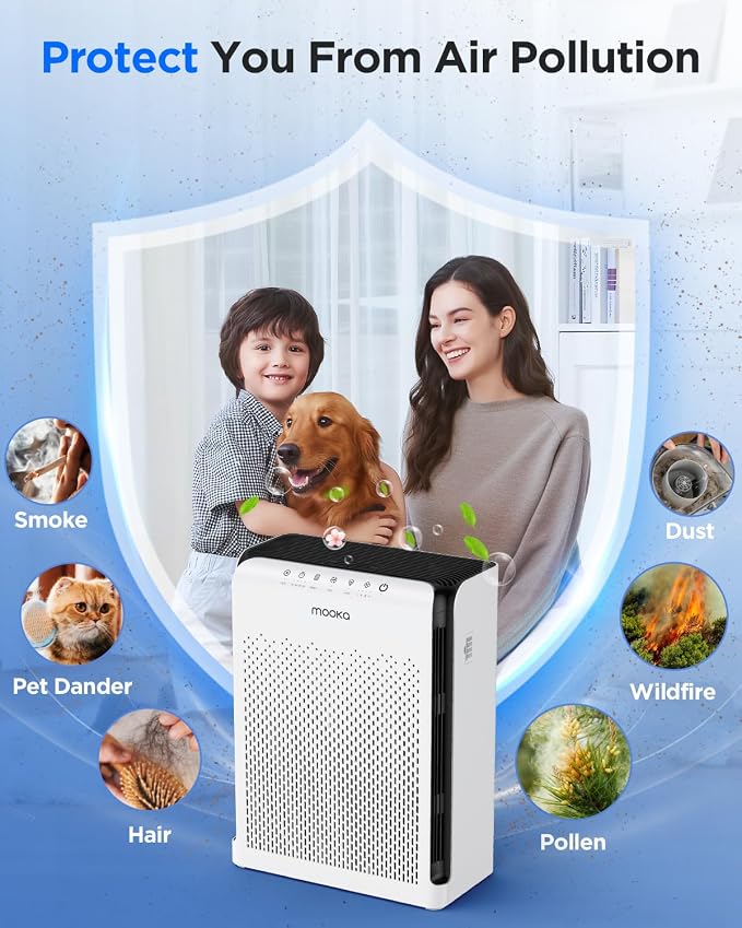 M200L Air Purifiers for Home Large Room 2200ft² + AP-S0610L Air Purifiers for Home Large Room 1200ft²