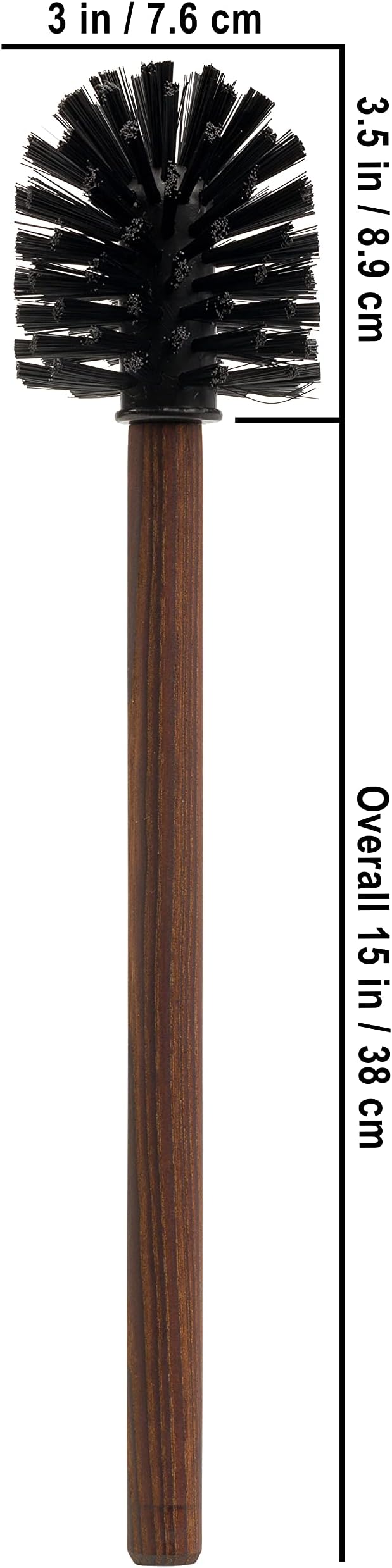 Redecker Toilet Brush and Replacement Head Set, Oiled Thermowood Handle, Nylon Bristles, Made in Germany