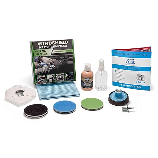 GLASS POLISH DIY 3" (75mm) Windshield Scratch Removal Kit for All Car Glass, Removes Deep Scratches, Wiper Blade Damage & Haziness, Restores Clear Visibility