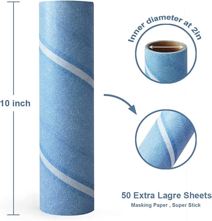 Leo Large 10-Inch Wide Lint Roller Refills 325 Sheets with extendable Handle to 45 inch for Lint Removers Household Cleaning Easily Remove Pet Hair Dust and Debris from Floors Carpets and Furniture