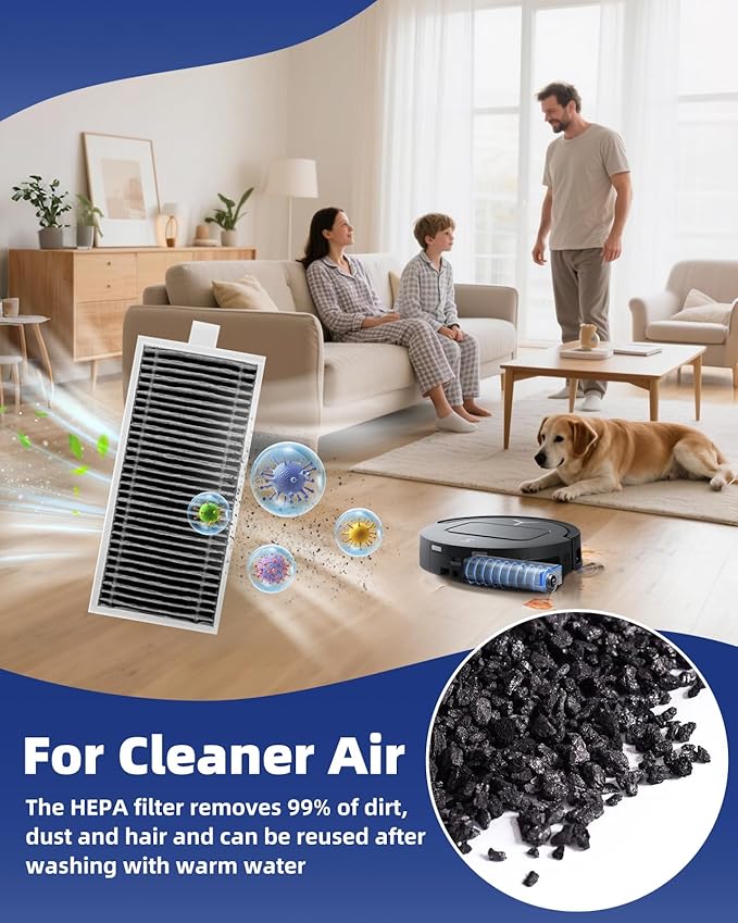 T80 Omni Replacement Parts Compatible with ECOVACS DEEBOT T80 OMNI/Yeedi M14 Plus Robot Vacuum - 21 Pcs T80 Omni Accessories Kit:1 Main Brush, 3 Roller Mops, 4 Filters, 6 Dust Bags(No for T80S OMNI)