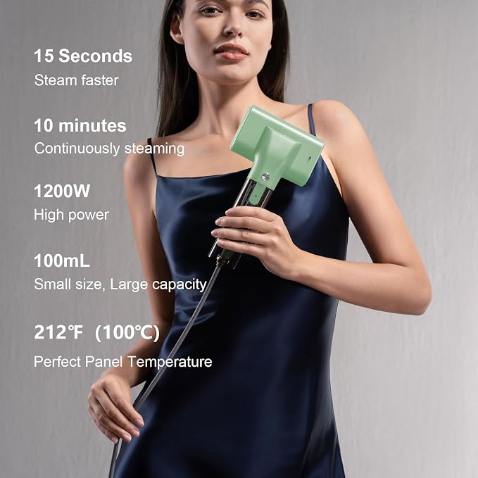 Nxuoo G10 Pro Travel Steamer for Clothes, 110-240V Portable Garment Steamer & Iron 2-in-1, 2 Steam Modes for All Fabrics Wrinkle Remover, 15s Fast Heat Up 1200W Steam for Global and Europe
