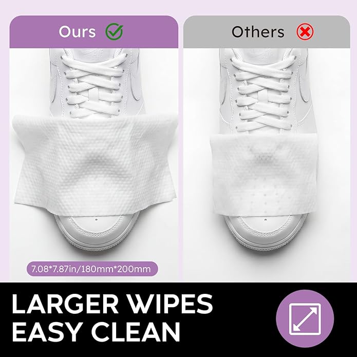 Sneaker Cleaner Wipes, White Shoe Quick Cleaning Wipes, Sneaker Eraser Wipes, Portable Travel Size, Car Necessaries