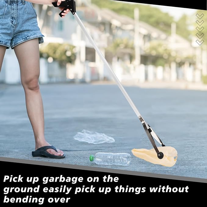 Sabary 2 Pcs 43 Inch Suction Cup Grabber Reacher Heavy Aluminum Trash Pick up Stick, Long Handy Aids Nonslip Claw Reach Tool for Elderly Pick up Trash Arm Extension Litter Picker(Black)