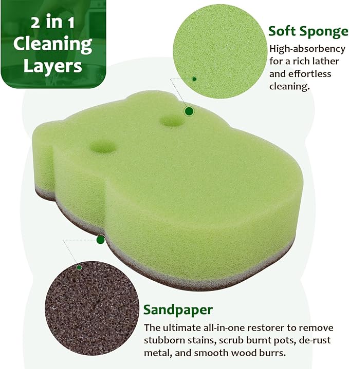 42 PCS Home Essential Bundle: 24 Cute Dog Chair Socks Furniture Pads for Hardwood Floor Protection & 18 Animal Sanding Sponges for Kitchen Scouring and DIY, Anti-Slip Silent Furniture Booties
