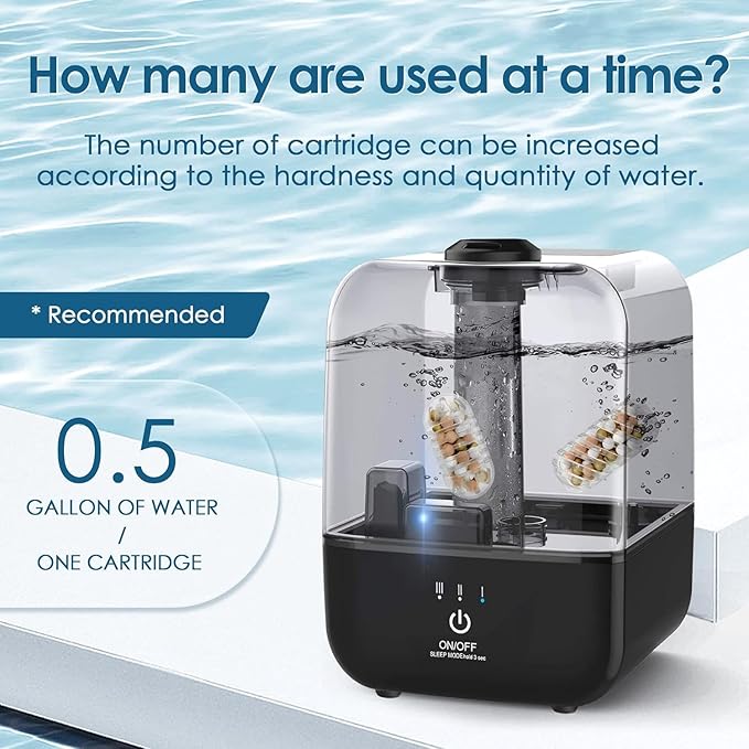 20x Humidifier Cleaner Compatible with Most Humidifiers Replacement for Ultrasonic Humidifier Demineralization Cartridge Tank Cleaning Fish Drop Ball Filter