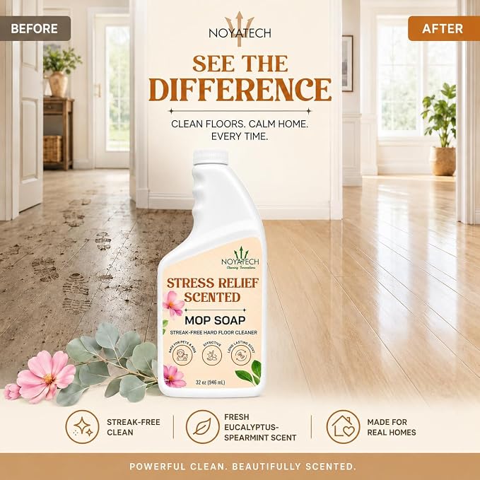 NOYATECH Floor Cleaner Concentrate - Makes 16 Buckets at 2 oz Each - Robot and Spray Mop Compatible Liquid for Hardwood, Tile, Laminate, Vinyl & Stone, 32 oz