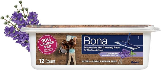 Bona® Disposable Wet Cleaning Pads for Hardwood Floors, Lavender Scent, (Pack of 6)