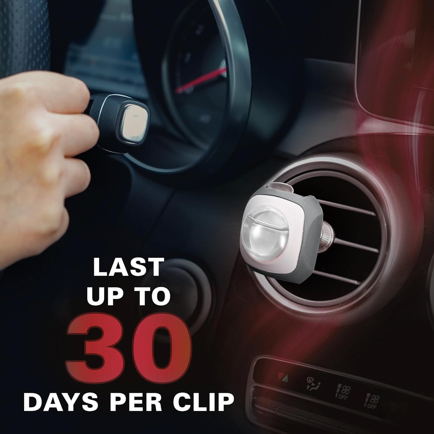 Air Jungles Sweet Popcorn Scent Car Air Freshener Clip, 6 Vent Clips, 4ml Each, Long Lasting Air Freshener, Up to 180 Days Car Refresher Odor Eliminator