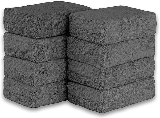 8PCS Microfibre Car Wax Applicator Pads Soft Auto Detailing Wax Sponge Rectangle Foam Car Paint Care Pad Polishing