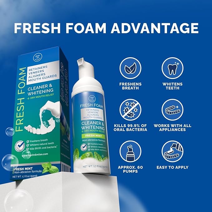 Aligner & Retainer Cleaner Fresh Foam | Retainer Cleaner Tablets for Invisalign FSA HSA Approved for Ultrasonic Cleaners 8-Month Supply | Bundle