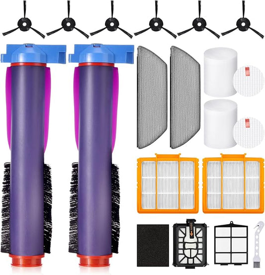 Replacement Parts for Shark RV2820AE Power Detect/Detect Pro AV2800ZE RV2820YE RV2820ZE AV2820S AV2820AE RV2800AE RV2800S Robot Vacuum Cleaner, Roller Side/Brush, HEPA/Foam Filters, Mop Pads kit