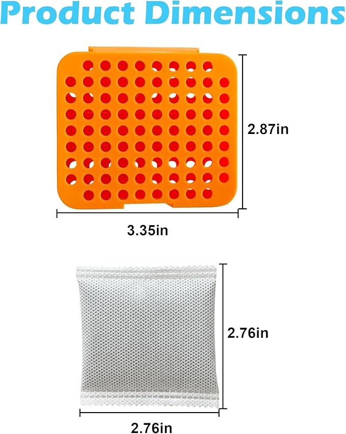 2 Pack Stick On Deodorizing Box, 12 Pack Odor Removing Refills for Trash Can, Activated Charcoal Odor Eliminator for Indoor Kitchen Trash/Diaper Pails/Wardrobe/Shoe Cabinet (Orange)