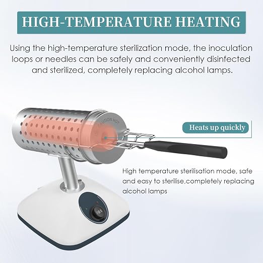 Lab DS-900 Infrared Sterilizer Autoclave Sterilizers Two Adjustable Heating Temperatures 400°C/825°C for Scalpel Needle Inoculating Loop Vaccination Ring,110V 150W