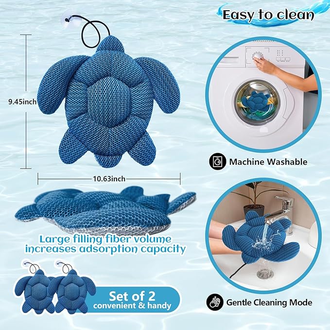 Quttisay Hot Tub Scum Absorber, Scum Turtle Hot Tub Cleaner Hot Tub Accessories 2 Pack Hot Tub Sponge for Scum Reusable Spa & Pool Cleaner Hot Tub Oil Absorbing Scum Absorber Keeps Water Clean