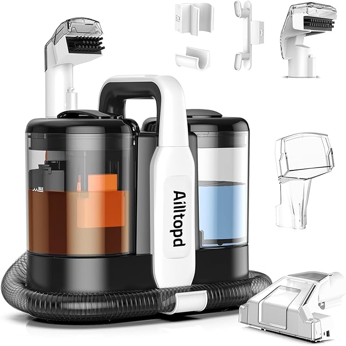 Ailltopd Carpet Cleaner, Deep Cleaning with Cleaner Solution