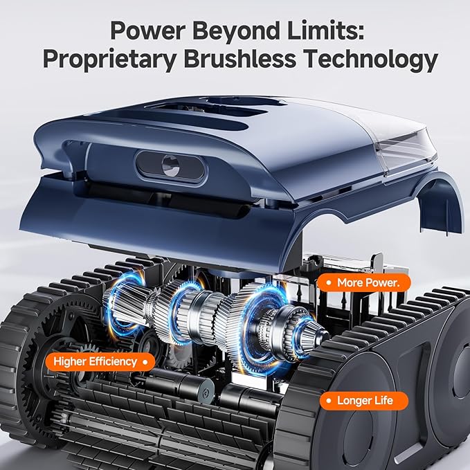 Pool Vacuum for Inground Pool, Cordless Pool Cleaner Robot with Smart Navigation, Self-Parking, LED Indicator, Wall&Waterline Above Ground Pool Vacuum Cleaning up to 2150 Sq.ft