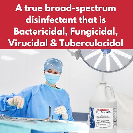 Micro-Scientific Opti-Cide Max Disinfectant Cleaner & Sanitizer, Broad-Spectrum, Kills in 2 Minutes, 1-Gallon Pour Bottle
