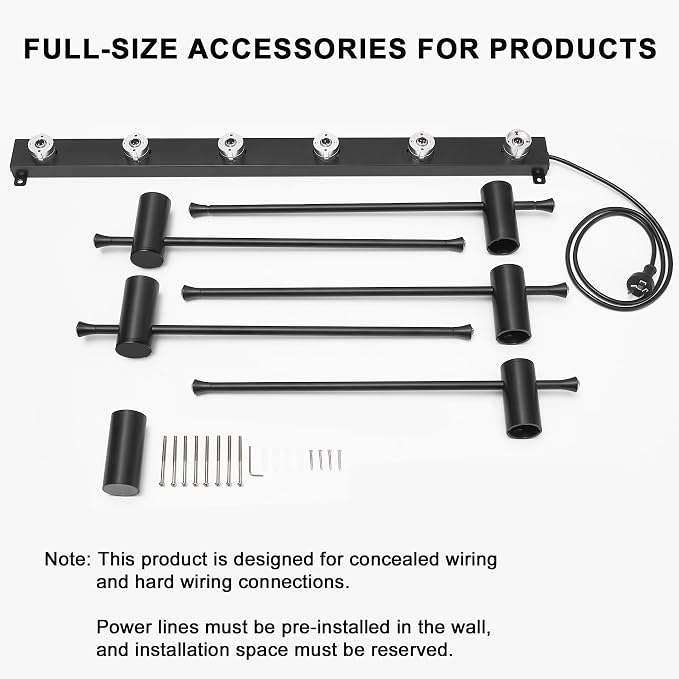 Towel Warmer Rack, Black 5-Bar Aluminum Alloy, Heated Towel Bar for Bathroom, Hidden wiring/Support Hardwired Heated Towel Rail, With Timer and Temperature Adjustment, Overheat Protection Function