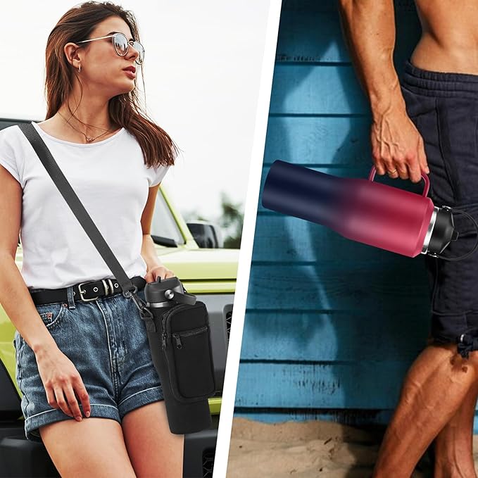 40oz Stainless Steel Drinking Water-Bottle - Gym Water Bottles for Women & Men, Keeps Cold 48h & Hot 24h, 40 oz Tumbler Fits Cup Holder