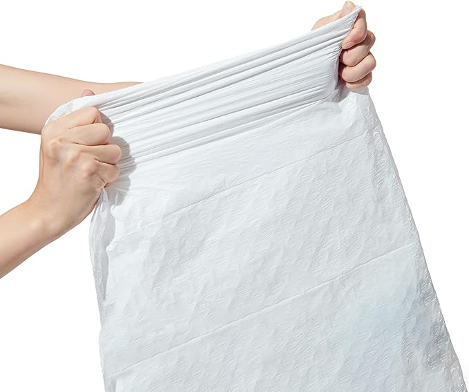 TYPLASTICS FleTex Tall Kitchen 13 Gallon Drawstring Trash Bags, 300 Bags, 24in x 27in, Unscented, White, Wholesale Pack (Heavy duty, 300 Count)