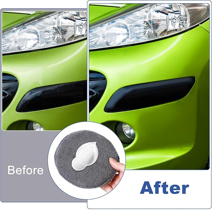 FillTouch 50 Pcs Microfiber Wax Applicator Pads 5 Inches Diameter Applicator Pads Bulk Soft Microfiber Wax for Car Polishing Foam for Car Cleaning(Blue, Gray)