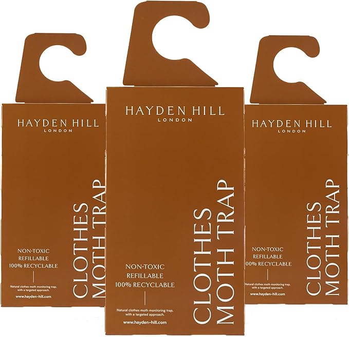 Clothes Moth Traps + Replacement Strips (9 Strips in Total) - Traps and Refills for Hayden Hill Moth Traps - for Closets and Clothing