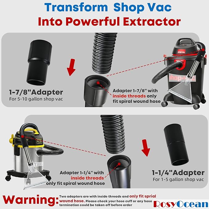 Carpet & Upholstery Cleaning Attachment Hand Wand with Viewing Large Head Auto Detailing Vacuum Head Hand Tool for Truck Mount & Portable Extractor Vacuum Cleaner