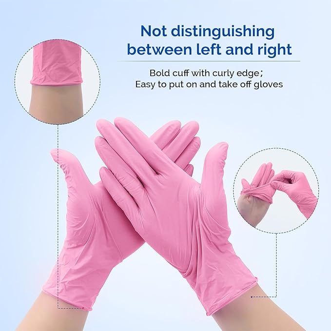 JMU 200 Nitrile Exam Gloves, 3.5Mil, Powder-Free Latex-Free Disposable Non-Sterile Protective Gloves, 1200/2000/4000 Count