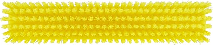 Vikan 31756 16" Heavy-Duty Push Broom, Soft/Stiff, Yellow