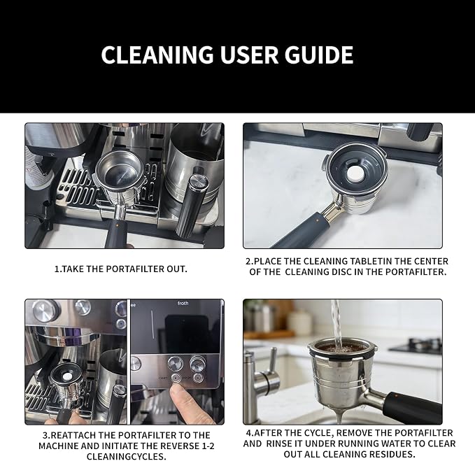 Espresso Puck Screen and Portafilter Funnel,Cleaning Tablets,Disc for Ninja Luxe Cafe Accessories,53.3mm Portafilter Filter Screen and Plastic Replacement Dosing Funnel for ES501 ES601