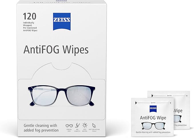 ZEISS Pre-Moistened Lens Cleaning Wipes, 600 Count + ZEISS AntiFOG Wipes, 120 Count Bundle
