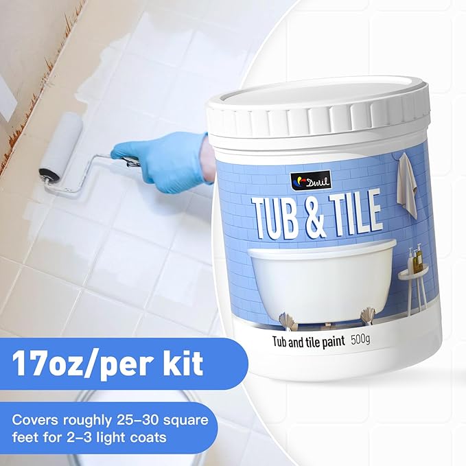 DWIL Tub and Tile Paint, Black, 1kg and 0.5kg Combination