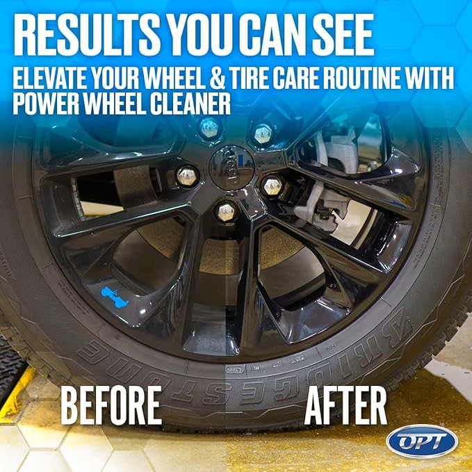 Optimum Power Wheel and Tire Cleaner - Acid-Free, Wheel Cleaning Spray Formula - Safe on All Wheel and Tire Types (1 Gallon)
