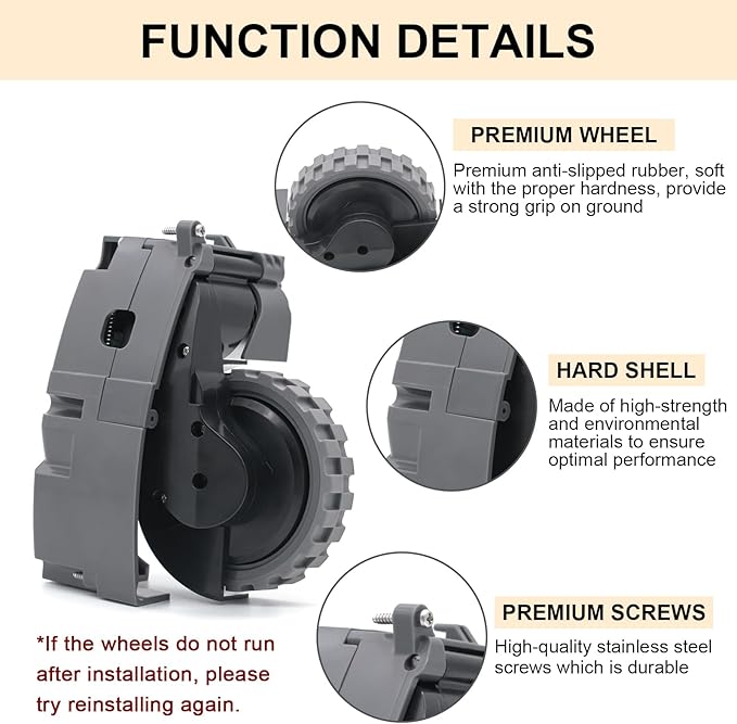 Right Drive Wheel Module Compatible with iRobot Roomba 500 600 700 800 900 Series Vacuum Cleaner Replacement Parts Accessories, Black Environmental Protection Materials