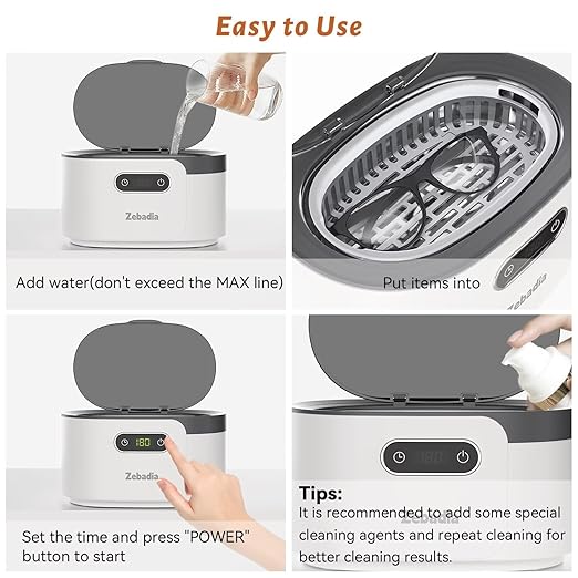600ml Ultrasonic Jewelry Cleaner, Digital Timer, Deep Sonic Cleaning for Eyeglasses, Rings, Silver, Coins & Makeup Brushes