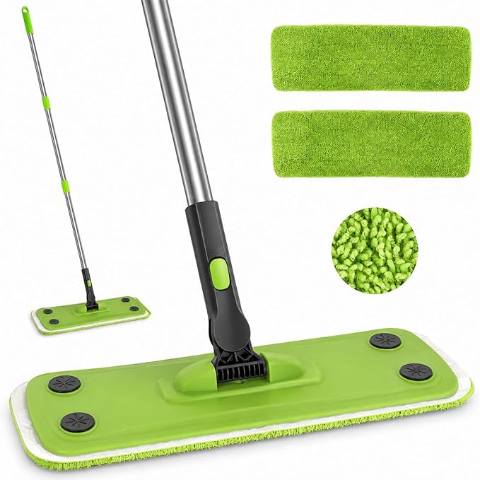 Flat Mops for Floor Cleaning with Long Handle, Small Dry Mops, Home Floor Cleaning Mop Tool for Wood/Tile/Laminate/Marble-49 Inch