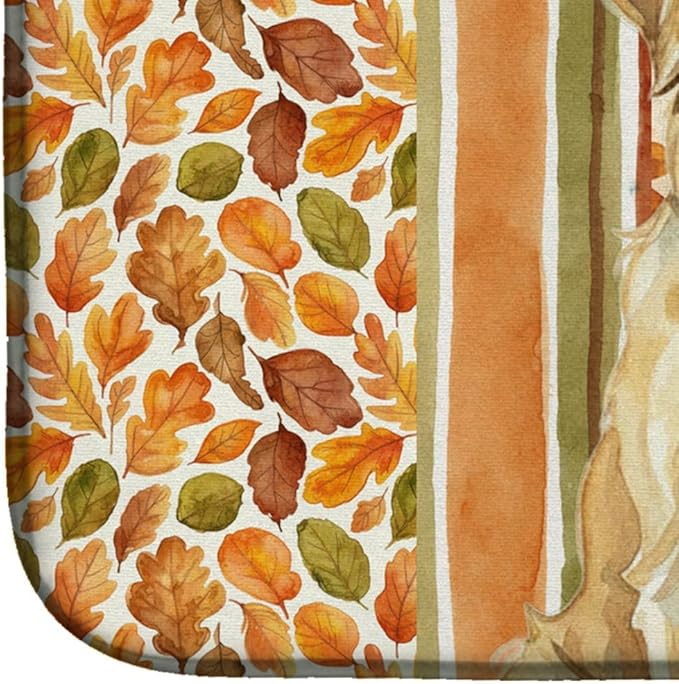 Caroline's Treasures Wheaten and Tan Otterhound Heirloom Fall Dish Drying Mat Absorbent Dish Drying Mat Pad for Kitchen Counter Dish Drainer Mat for Countertop, 14 x 21", Multicolor