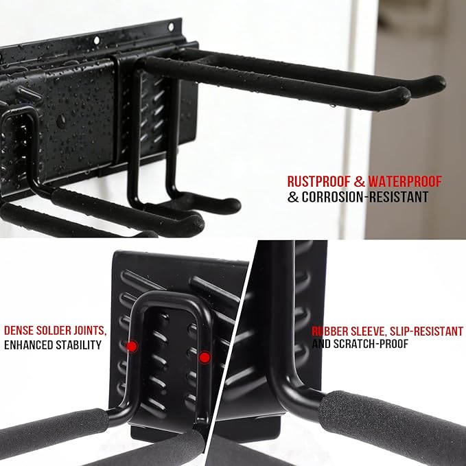 Tool Organizer Wall Mount 99 Inch, Heavy Duty Garage Storage Rack with Adjustable Hooks, Large Capacity Garden Tool Organizer for Garage Organization, Workshop, Shed