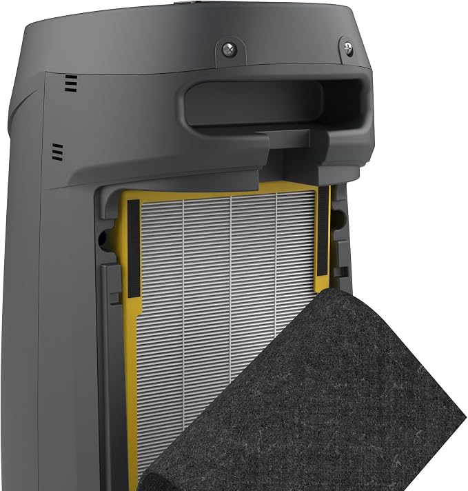 GermGuardian HEPA Indoor Large Room Air Purifier for Home - Pet Dander, Dust, Pollen, Smoke, and Odors in Bedroom, Office, and Kitchen - Air Quality Monitor and UV-C Light Combo - Gray
