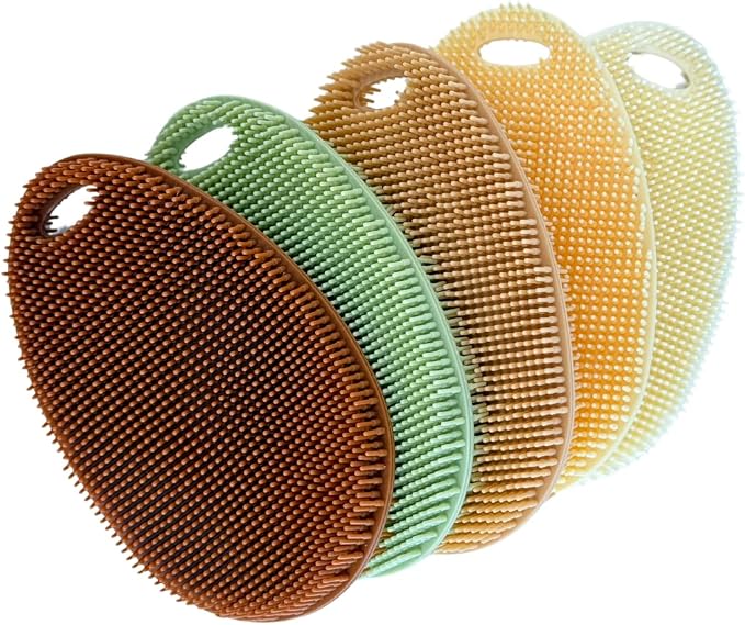Silicone Dish Scrubber Set of 5 | Reusable Silicone Sponges for Dishes | BPA-Free Food Grade Kitchen Scrubbers | Non-Scratch for Dishes, Pots, Pans & Household Cleaning [Fall]