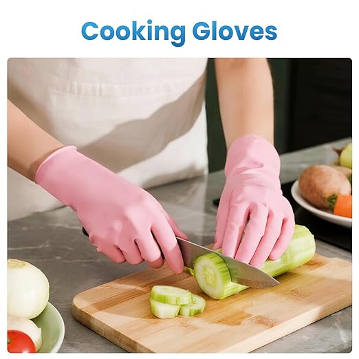 Borje Nitrile Disposable Gloves, Latex & Powder-Free, Food Safe, Cleaning, Esthetician, Cooking, Pink, Small, 100 Count