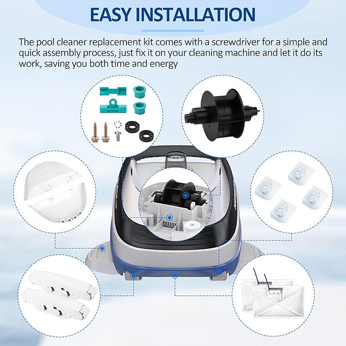 ChangTa AXV417WHP Pool Cleaner Pod Kit & AXV621DAT Pool Cleaner Parts Compatible with Hayward Navigator Arneson Pool Vac Plus Ultra Pools Cleaner, A-Frame and Pod Combo Tune-Up Kit Turbine Bearing