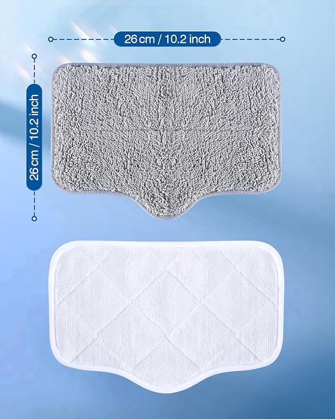 Steam Mop Replacement Pads - 6 Pack Machine Washable Microfiber Cloths, Reusable Cleaning Pads