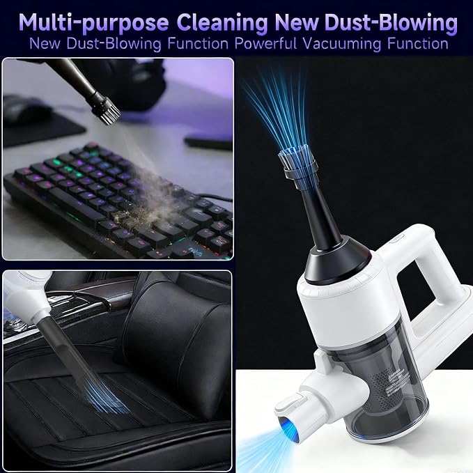 Cordless Vacuum Cleaner with Mop Function,1.5L Dust Cup, Washable HEPA Filter, Lightweight 4.27lbs Stick Vacuum for Hard Floors/Tiles + Blower Function, Water Tank & Mop Pads