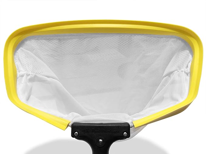 Pool Net - 14" Round, Yellow, Plastic, Polycarbonate Handle, Compact, Durable Construction, Telescopic Handle, Perfect for Pools, Spas, Jacuzzis, Ponds